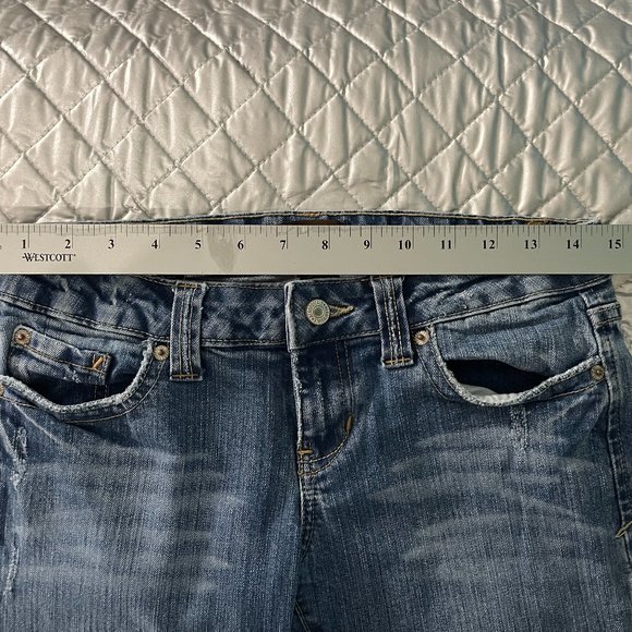 Aéropostale Y2K Stretch Boot Jeans 3/4 Short - Picture 11 of 11